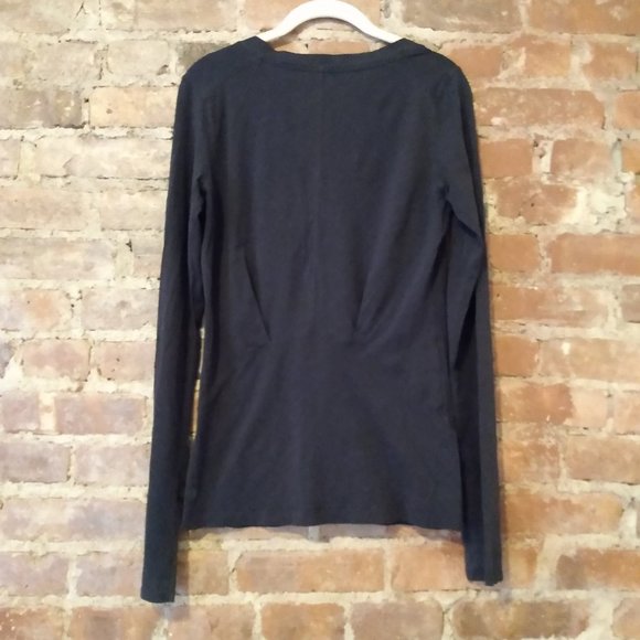 Lululemon Black Long Sleeve V-Neck T-Shirt - Picture 2 of 5